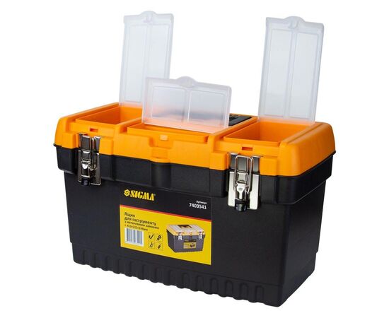 Ящик для инструментов Sigma набор 2в1 металлические замки 413x212x244мм, 564x310x388мм (7403521), изображение 5 Ящик для инструментов Sigma набор 2в1 металлические замки 413x212x244мм, 564x310x388мм (7403521), изображение 5