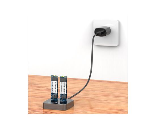 Док-станция для накопителей Maiwo 2*SATA M.2 SSD Key B/B+M USB 3.1 Gen1 Type-C (K3016SG1), изображение 3 Док-станция для накопителей Maiwo 2*SATA M.2 SSD Key B/B+M USB 3.1 Gen1 Type-C (K3016SG1), изображение 3
