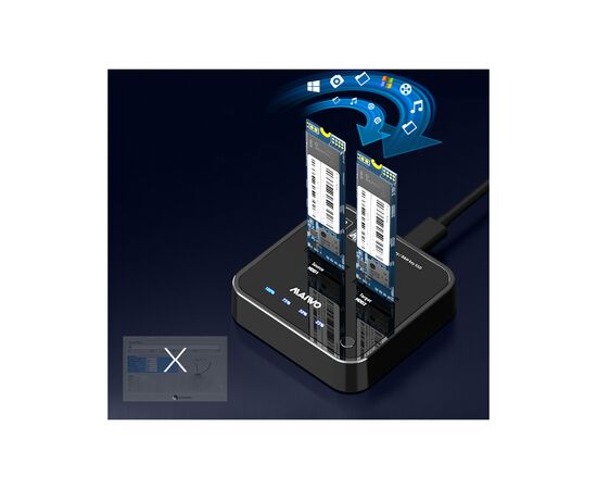 Док-станция для накопителей Maiwo 2*SATA M.2 SSD Key B/B+M USB 3.1 Gen1 Type-C (K3016SG1), изображение 4 Док-станция для накопителей Maiwo 2*SATA M.2 SSD Key B/B+M USB 3.1 Gen1 Type-C (K3016SG1), изображение 4