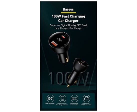 Зарядное устройство Baseus Superme Digital Display PPS USB-A/Type-C Black (CCZX-01), изображение 5 Зарядное устройство Baseus Superme Digital Display PPS USB-A/Type-C Black (CCZX-01), изображение 5
