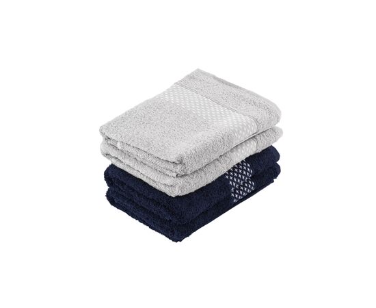 Рушник Ardesto набір 4 махрові Holiday Сріблястий / Індиго 50х90 см х 2 шт + 70х140 см х 2 шт (ART2550IS), зображення 2 Рушник Ardesto набір 4 махрові Holiday Сріблястий / Індиго 50х90 см х 2 шт + 70х140 см х 2 шт (ART2550IS), зображення 2