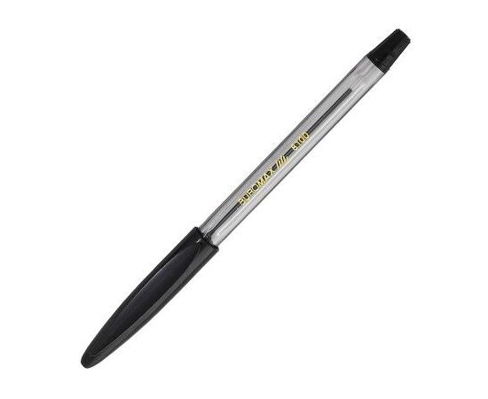Ручка шариковая Buromax non-retractable JOBMAX, rubber grip, black (BM.8100-02)