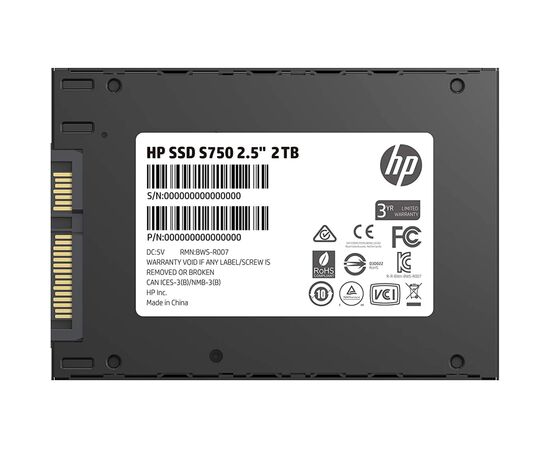 Накопитель SSD 2.5" 2TB S750 HP (1R9T8AA), изображение 4 Накопитель SSD 2.5" 2TB S750 HP (1R9T8AA), изображение 4