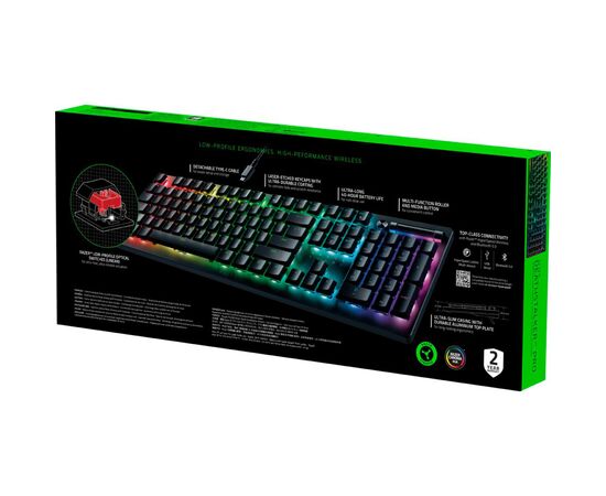 Клавиатура Razer DeathStalker V2 Pro Wireless Red Switch RU Black (RZ03-04360800-R3M1), изображение 8 Клавиатура Razer DeathStalker V2 Pro Wireless Red Switch RU Black (RZ03-04360800-R3M1), изображение 8