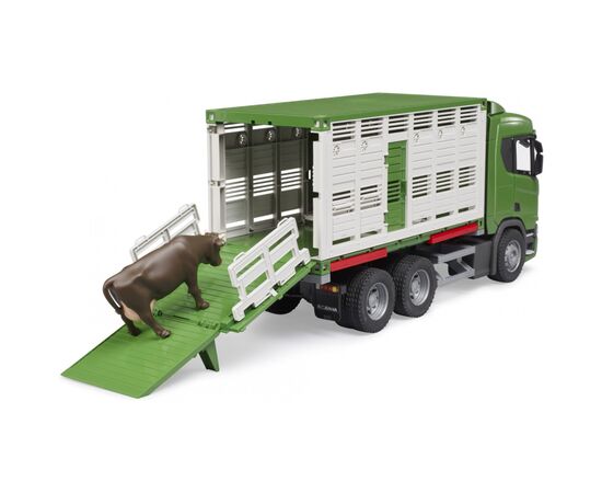 Спецтехніка Bruder Scania Super 560R для перевезення тварин 1:16 з коровою (03548), зображення 7 Спецтехніка Bruder Scania Super 560R для перевезення тварин 1:16 з коровою (03548), зображення 7