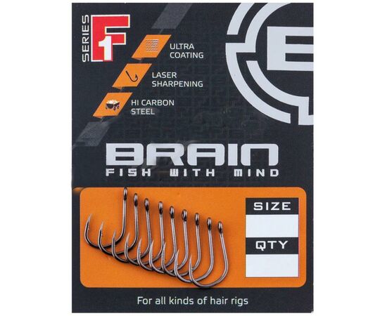 Крючок Brain fishing F1 Wide Gape 10 (10 шт/уп) (1858.80.06), изображение 2 Крючок Brain fishing F1 Wide Gape 10 (10 шт/уп) (1858.80.06), изображение 2