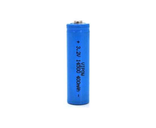 Акумулятор 14500 LiFePO4 (size AA), 400mAh, 3.2V, TipTop, blue Vipow (IFR14500-400mAhTT / 21438)
