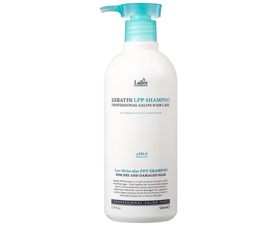 Шампунь La'dor Keratin LPP Shampoo Кератиновый безсульфатный 530 мл (8809500811053)