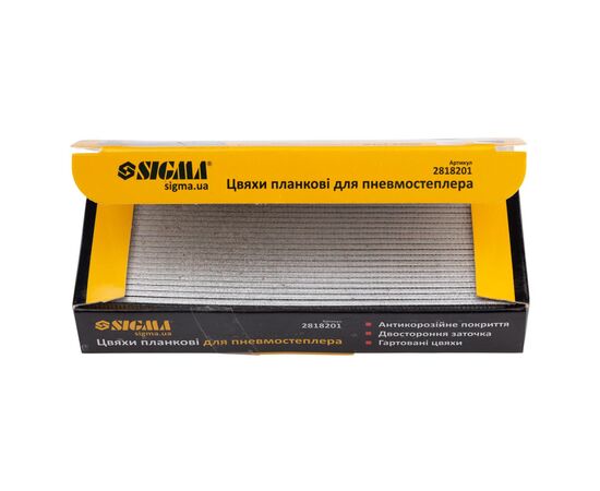 Цвяхи Sigma планкові 20x1.25x1мм для пневмостеплера 5000шт (2818201), зображення 3 Цвяхи Sigma планкові 20x1.25x1мм для пневмостеплера 5000шт (2818201), зображення 3