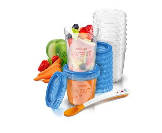 Контейнер для хранения продуктов Philips AVENT 10 шт х 240 мл+10 x 180 мл (SCF721/20), изображение 2 Контейнер для хранения продуктов Philips AVENT 10 шт х 240 мл+10 x 180 мл (SCF721/20), изображение 2