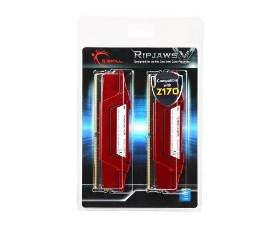 Модуль памяти для компьютера DDR4 16GB (2x8GB) 2400 MHz RipjawsV Red G.Skill (F4-2400C15D-16GVR), изображение 3 Модуль памяти для компьютера DDR4 16GB (2x8GB) 2400 MHz RipjawsV Red G.Skill (F4-2400C15D-16GVR), изображение 3