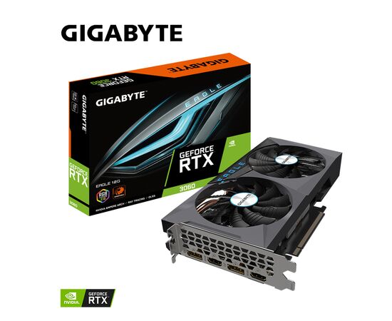 Видеокарта GIGABYTE GeForce RTX3060 12Gb EAGLE LHR (GV-N3060EAGLE-12GD 2.0), изображение 9 Видеокарта GIGABYTE GeForce RTX3060 12Gb EAGLE LHR (GV-N3060EAGLE-12GD 2.0), изображение 9