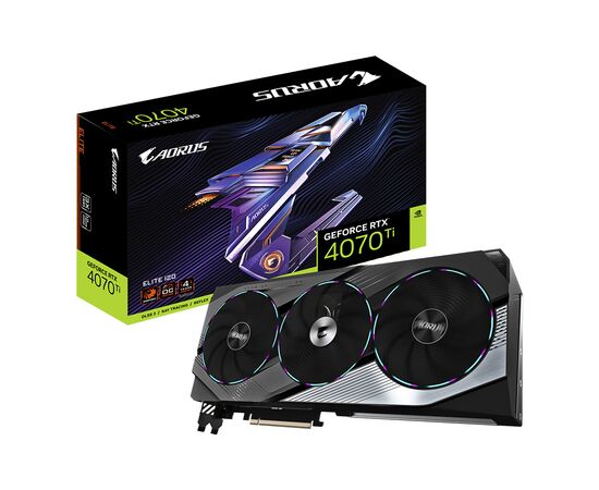Видеокарта GIGABYTE GeForce RTX4070Ti 12Gb AORUS ELITE (GV-N407TAORUS E-12GD), изображение 4 Видеокарта GIGABYTE GeForce RTX4070Ti 12Gb AORUS ELITE (GV-N407TAORUS E-12GD), изображение 4