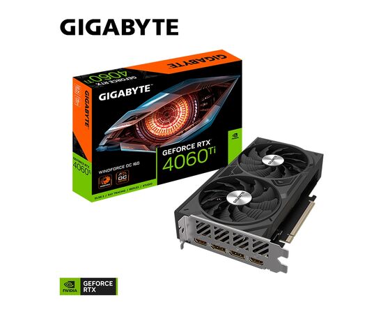 Видеокарта GIGABYTE GeForce RTX4060Ti 16Gb WINDFORCE OC (GV-N406TWF2OC-16GD), изображение 7 Видеокарта GIGABYTE GeForce RTX4060Ti 16Gb WINDFORCE OC (GV-N406TWF2OC-16GD), изображение 7