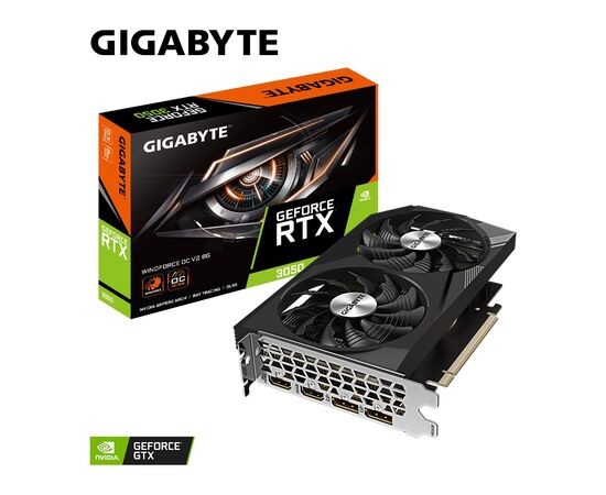 Видеокарта GIGABYTE GeForce RTX3050 8Gb WINDFORCE OC V2 (GV-N3050WF2OCV2-8GD), изображение 8 Видеокарта GIGABYTE GeForce RTX3050 8Gb WINDFORCE OC V2 (GV-N3050WF2OCV2-8GD), изображение 8
