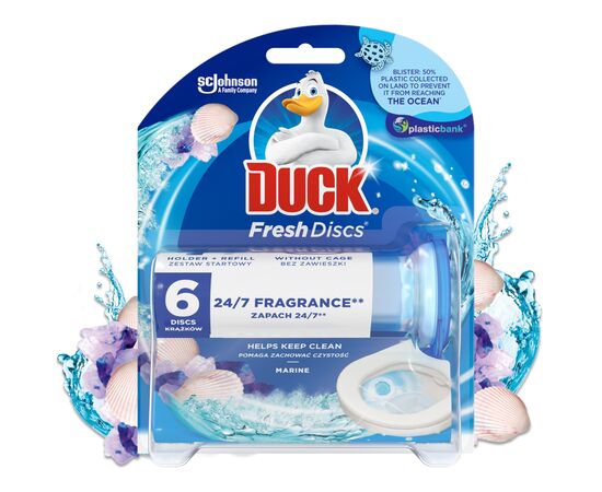 Туалетный блок Duck Диски чистоты Морская свежесть 6 шт. (5000204965926)