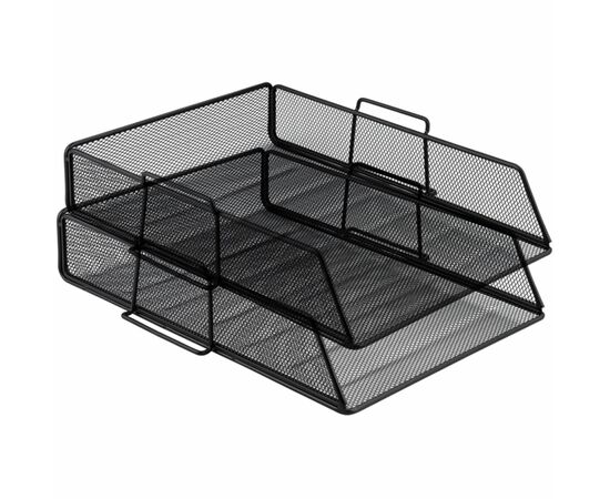 Лоток для паперів Axent горизонтальний 80x280x340мм металевий, Чорний (2123-01-A), зображення 2