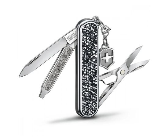 Нож Victorinox Classic SD Brilliant Crystal + брелок-лого (0.6221.35), изображение 2 Нож Victorinox Classic SD Brilliant Crystal + брелок-лого (0.6221.35), изображение 2