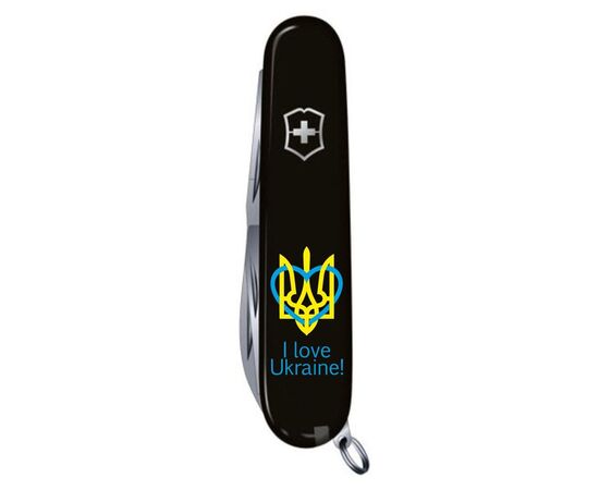 Нож Victorinox Spartan Ukraine 91 мм Чорний Тризуб із серцем + I love Ukraine (1.3603.3_T1310u), изображение 4