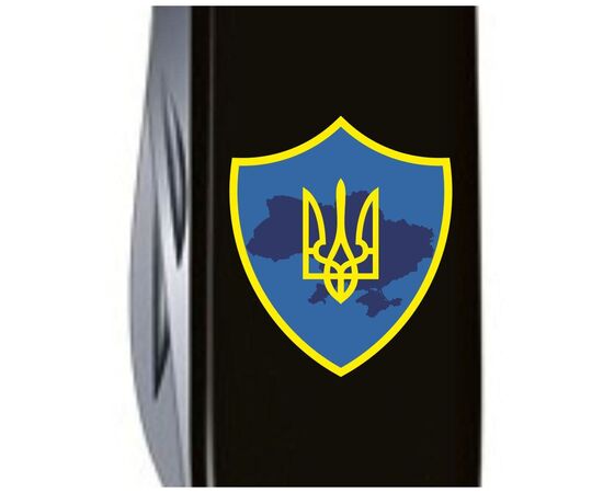 Нож Victorinox Spartan Ukraine 91 мм Чорний Тризуб на щиті (1.3603.3_T1080u), изображение 3 Нож Victorinox Spartan Ukraine 91 мм Чорний Тризуб на щиті (1.3603.3_T1080u), изображение 3