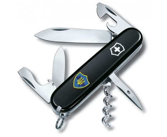 Ніж Victorinox Spartan Ukraine 91 мм Чорний Тризуб на щиті (1.3603.3_T1080u)