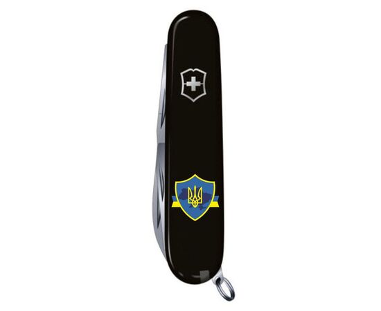 Нож Victorinox Spartan Ukraine 91 мм Чорний Тризуб на щиті зі стрічкою (1.3603.3_T1070u), изображение 4 Нож Victorinox Spartan Ukraine 91 мм Чорний Тризуб на щиті зі стрічкою (1.3603.3_T1070u), изображение 4