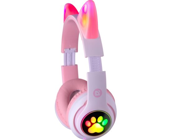 Наушники Defender FreeMotion B585 Bluetooth LED Pink (63585), изображение 4 Наушники Defender FreeMotion B585 Bluetooth LED Pink (63585), изображение 4
