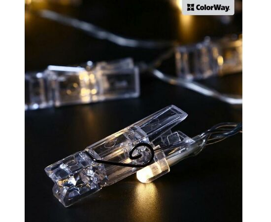Гирлянда ColorWay 10 LED, 1.5м, с прищепками (CW-LCP-10L15B), изображение 5 Гирлянда ColorWay 10 LED, 1.5м, с прищепками (CW-LCP-10L15B), изображение 5