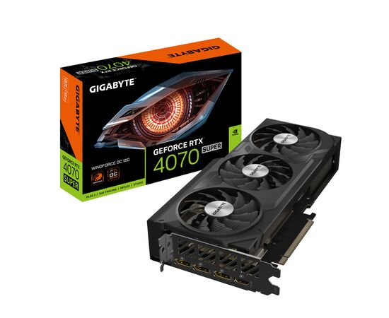 Видеокарта GIGABYTE GeForce RTX4070 SUPER 12Gb WINDFORCE OC (GV-N407SWF3OC-12GD), изображение 2 Видеокарта GIGABYTE GeForce RTX4070 SUPER 12Gb WINDFORCE OC (GV-N407SWF3OC-12GD), изображение 2