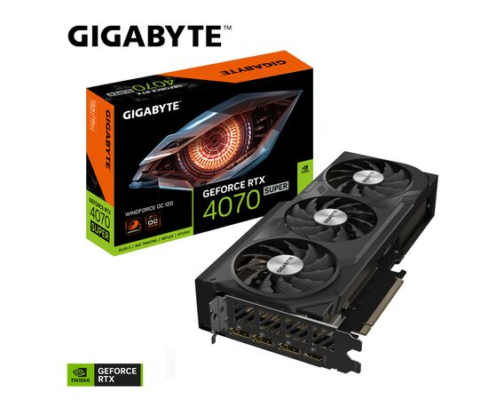 Видеокарта GIGABYTE GeForce RTX4070 SUPER 12Gb WINDFORCE OC (GV-N407SWF3OC-12GD), изображение 6 Видеокарта GIGABYTE GeForce RTX4070 SUPER 12Gb WINDFORCE OC (GV-N407SWF3OC-12GD), изображение 6