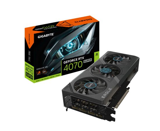 Видеокарта GIGABYTE GeForce RTX4070 SUPER 12Gb EAGLE OC (GV-N407SEAGLE OC-12GD), изображение 2 Видеокарта GIGABYTE GeForce RTX4070 SUPER 12Gb EAGLE OC (GV-N407SEAGLE OC-12GD), изображение 2