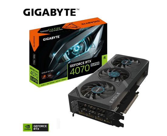 Видеокарта GIGABYTE GeForce RTX4070 SUPER 12Gb EAGLE OC (GV-N407SEAGLE OC-12GD), изображение 6 Видеокарта GIGABYTE GeForce RTX4070 SUPER 12Gb EAGLE OC (GV-N407SEAGLE OC-12GD), изображение 6