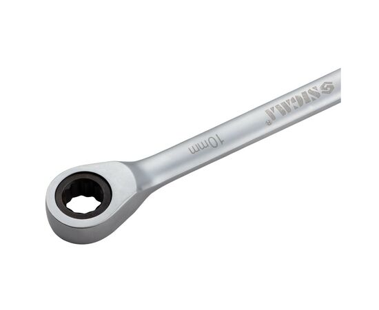 Ключ Sigma ріжково-накидний з тріскачкою 10мм CrV satine (6022101), зображення 5 Ключ Sigma ріжково-накидний з тріскачкою 10мм CrV satine (6022101), зображення 5