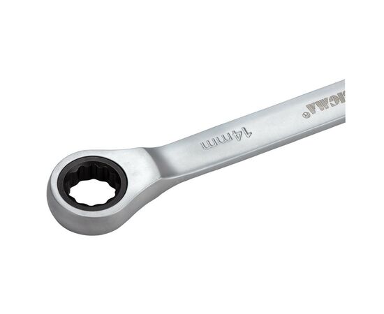 Ключ Sigma ріжково-накидний з тріскачкою 14мм CrV satine (6022141), зображення 5 Ключ Sigma ріжково-накидний з тріскачкою 14мм CrV satine (6022141), зображення 5