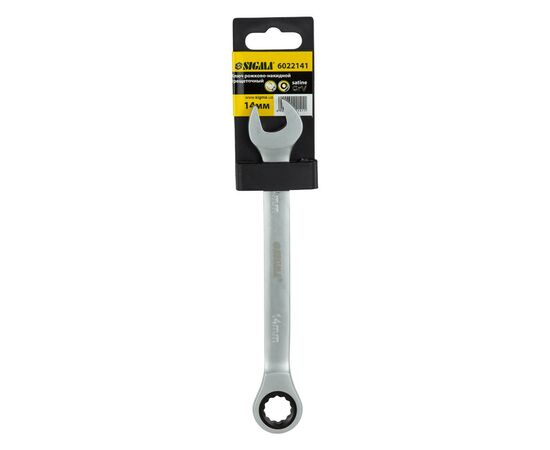 Ключ Sigma ріжково-накидний з тріскачкою 14мм CrV satine (6022141), зображення 6 Ключ Sigma ріжково-накидний з тріскачкою 14мм CrV satine (6022141), зображення 6