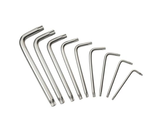 Ключ Sigma набір TORX 9шт T10-T50 CrV, короткі з отвором (4022211), зображення 7 Ключ Sigma набір TORX 9шт T10-T50 CrV, короткі з отвором (4022211), зображення 7