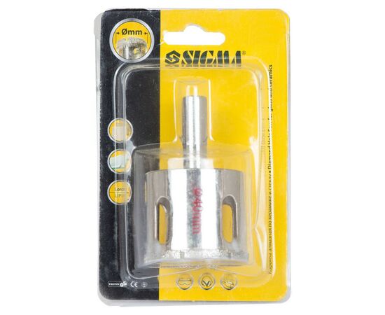 Коронка Sigma алмазна по кераміці та склу 40мм (1541401), зображення 2 Коронка Sigma алмазна по кераміці та склу 40мм (1541401), зображення 2