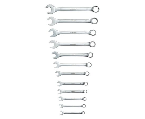 Ключ Sigma набір ріжково-накидних 12шт 13-32мм CrV satine, тк чохол (6010211), зображення 3 Ключ Sigma набір ріжково-накидних 12шт 13-32мм CrV satine, тк чохол (6010211), зображення 3