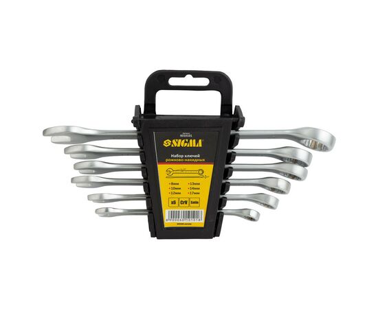 Ключ Sigma набор рожково-накидных 6шт 8-17мм CrV satine (6010101), изображение 4