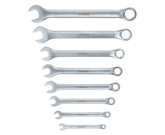 Ключ Sigma набір рожково-накидних 8шт 6-19мм CrV satine (6010111), зображення 2