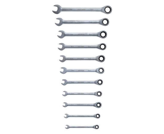 Ключ Sigma набір ріжково-накидних тріскачкові 11шт, 8-17, 19мм CrV (6010531), зображення 3 Ключ Sigma набір ріжково-накидних тріскачкові 11шт, 8-17, 19мм CrV (6010531), зображення 3