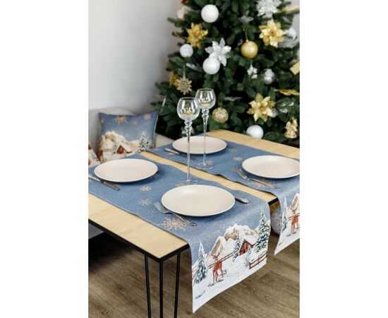 Доріжка на стіл Прованс гобеленова Блакитне сяйво 40х140 см (4823093450165), зображення 2 Доріжка на стіл Прованс гобеленова Блакитне сяйво 40х140 см (4823093450165), зображення 2