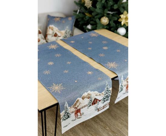 Доріжка на стіл Прованс гобеленова Блакитне сяйво 40х140 см (4823093450165), зображення 3 Доріжка на стіл Прованс гобеленова Блакитне сяйво 40х140 см (4823093450165), зображення 3
