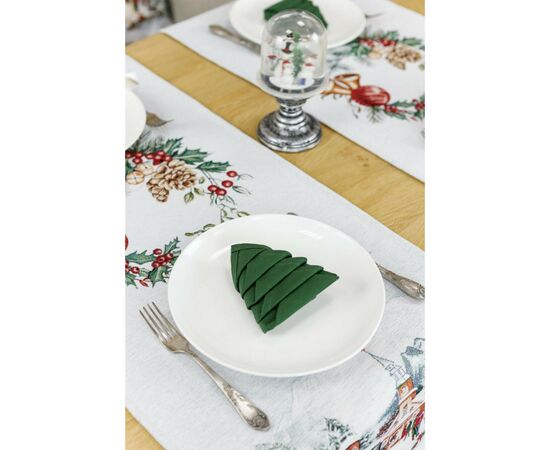 Дорожка на стол Прованс гобеленовая с велюром Зимний город 40х140 см (4823093450400), изображение 5