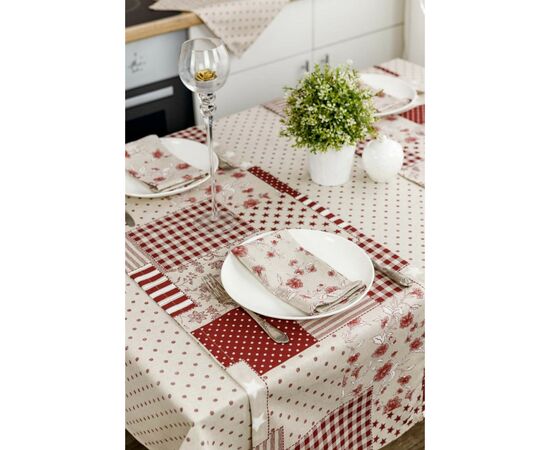 Салфетка на стол Прованс Цветы бордо Хозяйка 35х45 см (4823093451834), изображение 7