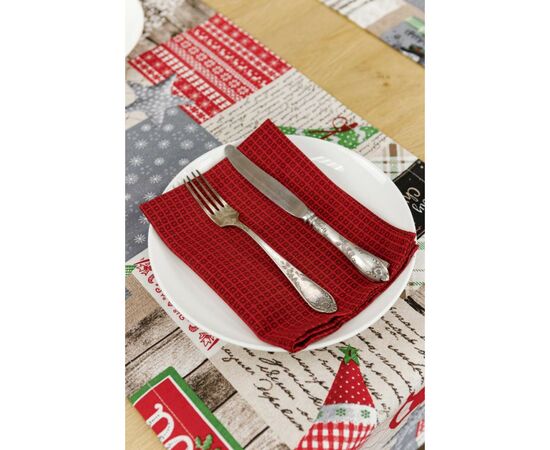 Серветка на стіл Прованс Merry Christmas червона 35x45 см (4823093449312)