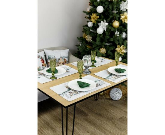 Серветка на стіл Прованс гобеленова з велюром Зимове місто 30х50 см (4823093450479), зображення 2 Серветка на стіл Прованс гобеленова з велюром Зимове місто 30х50 см (4823093450479), зображення 2