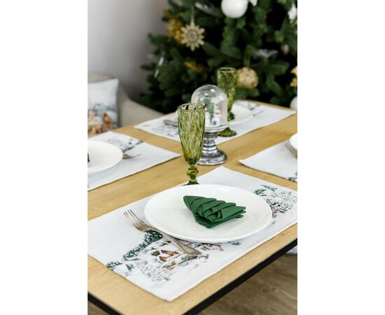 Серветка на стіл Прованс гобеленова з велюром Зимове місто 30х50 см (4823093450479), зображення 3 Серветка на стіл Прованс гобеленова з велюром Зимове місто 30х50 см (4823093450479), зображення 3