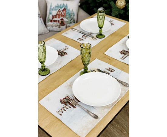 Салфетка на стол Прованс гобеленовая с велюром Праздничный дом 30х50 см (4823093450356), изображение 2 Салфетка на стол Прованс гобеленовая с велюром Праздничный дом 30х50 см (4823093450356), изображение 2