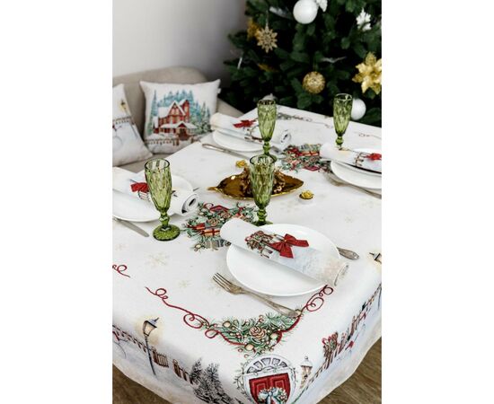 Салфетка на стол Прованс гобеленовая с велюром Праздничный дом 30х50 см (4823093450356), изображение 5 Салфетка на стол Прованс гобеленовая с велюром Праздничный дом 30х50 см (4823093450356), изображение 5